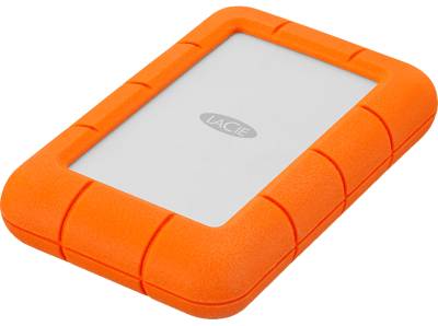 LACIE Rugged Mini Festplatte, 5 TB HDD, 2,5 Zoll, extern, Silber/Orange von LACIE