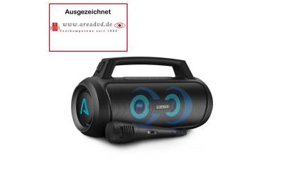 LAMAX PartyGo1 Party-Lautsprecher (Bluetooth 5.3, 100 W, LED-Beleuchtung, IP67, 20 Stunden Ausdauer, Mikrofon) von LAMAX