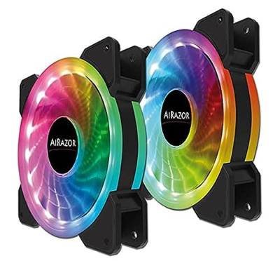 LC Power AiRazor RGB Combo | 120mm Gehäuselüfter | 2er-Pack | inkl. LED-Streifen von LC-POWER