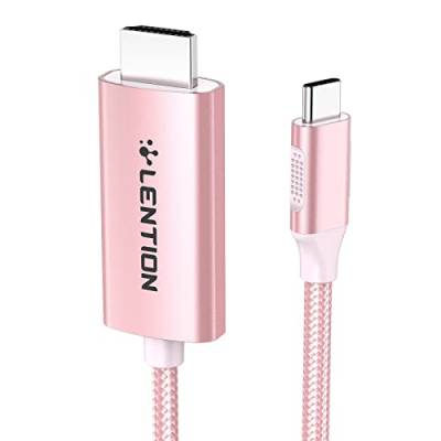 LENTION 3M USB C auf HDMI 2.0 Kabel Adapter(4K/60Hz) Kompatibel mit 2022-2016 MacBook Pro 13/14/15/16, New iPad Pro/Mac Air/Surface, Chromebook, Samsung S20/S10/S9/S8/Plus/Note(CU707-3M, Rose Gold) von LENTION