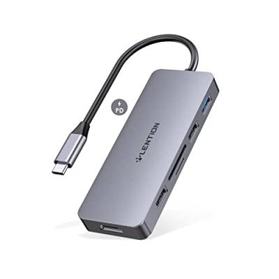 LENTION USB C Hub mit 4K HDMI, USB, SD/Micro SD Kartenleser und Aufladen, Multiport Adapter Für 2023-2016 MacBook Pro 13/14/15/16, Neues Mac Air/iPad Pro/Surface, Chromebook, Mehr (Space Grau) von LENTION