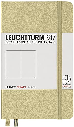 LEUCHTTURM1917 354591 Notizbuch Pocket (A6), Hardcover, 187 nummerierte Seiten, Sand, blanko von LEUCHTTURM1917