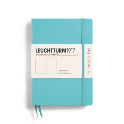 LEUCHTTURM1917 363390 Notizbuch Medium (A5), Hardcover, 251 nummerierte Seiten, Aquamarine, blanko von LEUCHTTURM1917