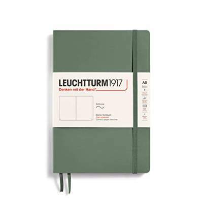 LEUCHTTURM1917 365503 Notizbuch Medium (A5), Softcover, 123 nummerierte Seiten, Olive, blanko von LEUCHTTURM1917