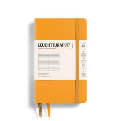 LEUCHTTURM1917 365627 Notizbuch Pocket (A6), Hardcover, 187 nummerierte Seiten, Rising Sun, Liniert von LEUCHTTURM1917
