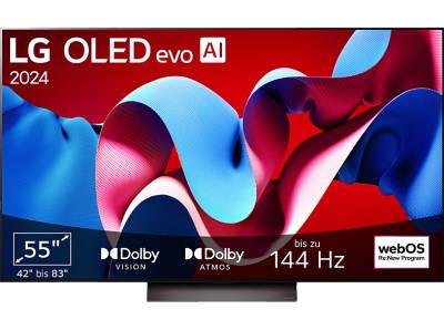 LG 55C47LA OLED evo TV (Flat, 55 Zoll / 139 cm, 4K, SMART TV, webOS 24 mit ThinQ) von LG