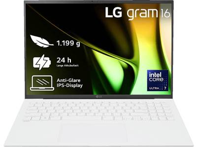 LG gram 16Z90S-G.AA77G, Notebook, mit 16 Zoll Display, Intel® Core™ Ultra 7,155H Prozessor, GB RAM, 1 TB SSD, Arc® GPU, Weiß, Windows 11 Home (64 Bit) von LG