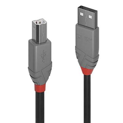 LINDY 36689 50x 3m USB 2.0 Typ A an B Kabel, Anthra Line, Grau von LINDY