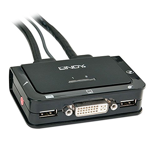 Lindy 42341 DVI KVM Switch Compact USB 2.0 Audio 2 Port schwarz von LINDY