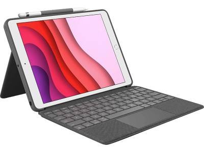 LOGITECH Combo Touch mit Trackpad für iPad (7., 8. und 9. Generation) Tastatur-Case Grau von LOGITECH