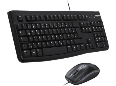 LOGITECH MK120, Tastatur & Maus Set, kabelgebunden, Schwarz von LOGITECH