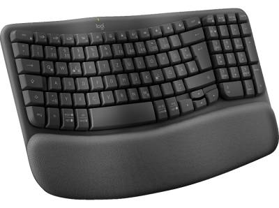 LOGITECH Wave Keys ergonomisch, Bluetooth, Tastatur, Sonstiges, kabellos, Graphite von LOGITECH