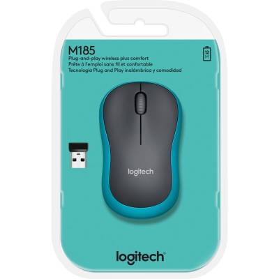 Logitech Maus M185, Wireless, blau von LOGITECH