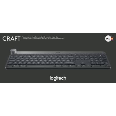 Logitech Tastatur CRAFT, Wireless, Unifying, Bluetooth, schwarz von LOGITECH