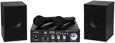 LTC - KARAOKE-STAR2MKII - Karaoke-Kit mit Verstärker, 2 kabelgebundenen Mikrofonen und 2 x 50W Lautsprechern - Bluetooth, USB und SD - Schwarz von LTC