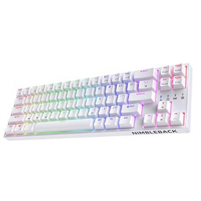 LTC NB681 Nimbleback Mechanische Tastatur, 65% Layout, RGB-Hintergrundbeleuchtung, Hot-Swap-Einsatz und leisen roten Schalter und Stand-Alone-Pfeil-/Steuertasten, weiß von LTC
