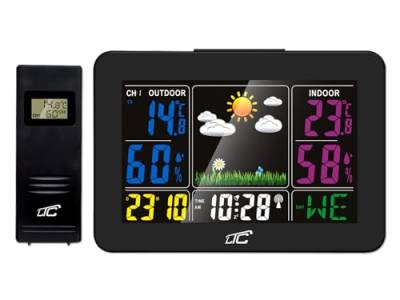 LTC STP07C Wetterstation - Drahtlose Anzeige - Präzise Temperaturmessung, Wecker und Schlummerfunktion - 12- und 24-Stunden-Format - Schwarz. von LTC