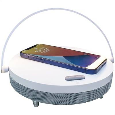 SMOOTH-LIGHT - LTC - Heller 5W Bluetooth-Lautsprecher mit Induktionsladefunktion und Freisprecheinrichtung - Weiß und Grau von LTC