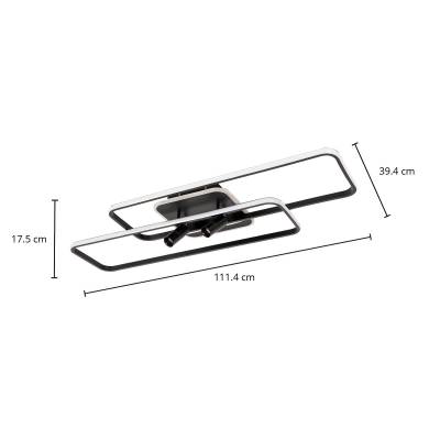 Lucande Tival LED-Deckenlampe, lang, schwarz von LUCANDE