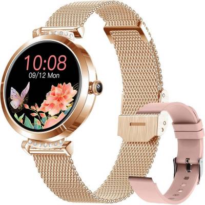 LWEARKD Smartwatch (1,1 Zoll, Android iOS), Damen mit pulsmesser wasserdicht armbanduhr stoppuhr aktivitätstracker von LWEARKD