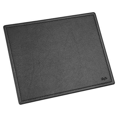 Läufer 37636 Modena Mouse-Pad, 21x26 cm, fein genarbtes Rindsleder, schwarz, Handgefertigt aus Echtleder in Deutschland, Mauspad aus Leder von Läufer