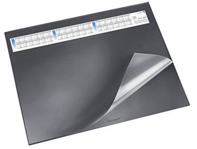 Läufer 44536 Durella DS Schreibtischunterlage mit transparenter Auflage und Kalender, rutschfeste Schreibunterlage, 40 x 53cm, schwarz von Läufer