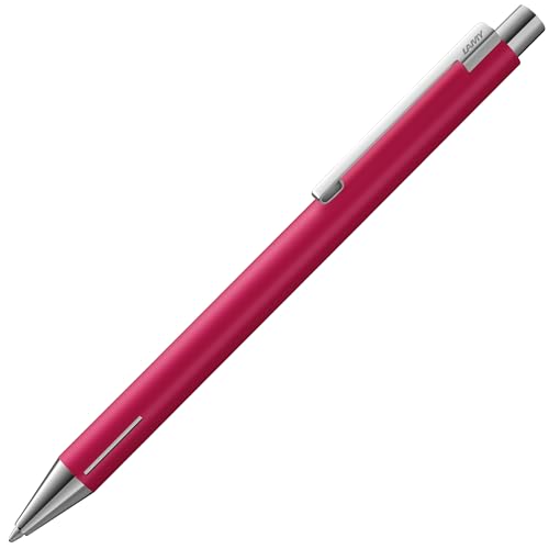 Lamy econ Kugelschreiber 240 aus Edelstahl in raspberry matt und markant gebogenem Clip, inkl. Großraummine M 16 schwarz Strichbreite M von Lamy