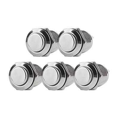 Larcele 12mm Wasserdicht Momentan Push Button Metall Mini Drücken Taster Druckknöpfe 5 Stücke JSANKG-01 MEHRWEG (Hoher Kopf) von Larcele