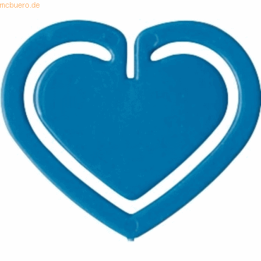 Laurel Büroklammern Herzklip 30mm VE=100 Stück blau von Laurel