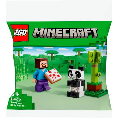 30672 Minecraft Steve mit Baby-Panda, Konstruktionsspielzeug von Lego