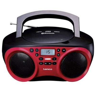 Lenco Lenco SCD-501 CD-Radio UKW AUX, Bluetooth®, CD, USB Rot, Schwarz Radio von Lenco