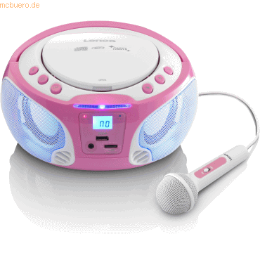 Lenco Lenco SCD-650PK CD-Radio m. MP3, USB, Lichteffekt, Mikro(Pink) von Lenco