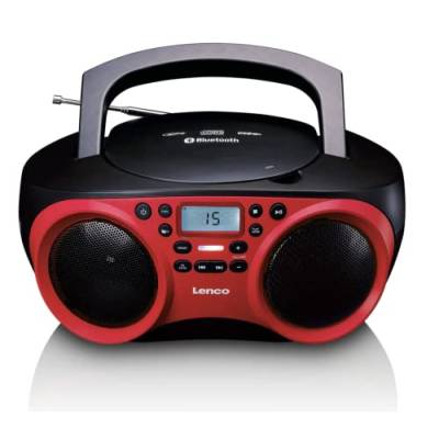 Lenco Radio CD-Player SCD-501 mit Bluetooth und USB in Rot/Schwarz von Lenco