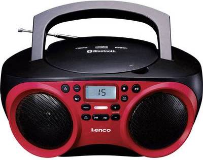 Lenco UKW CD-Radio SCD-501 AUX, Bluetooth®, CD, UKW, USB Rot, Schwarz (SCD-501 Red/Black) von Lenco
