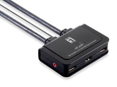 LevelOne KVM-0290 2-Port USB HDMI Cable KVM Switch von LevelOne