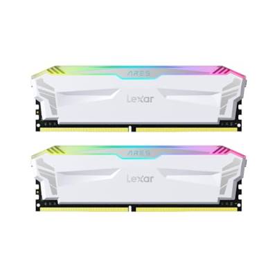 Lexar ARES RGB DDR4 RAM 32GB Kit (2 x 16GB) 4000MHz, DRAM 288-Pin U-DIMM Desktop PC Speicher, Gaming Hochleistungs Computerspeicher unterstützt XMP 2.0, CL18-22-22-42, 1,4V, Weiß (LD4EU016G-R4000GDWA) von Lexar