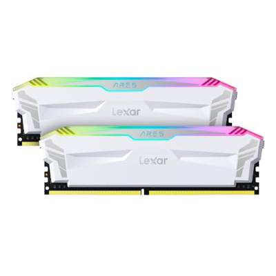 Lexar 16GB (2x8GB) ARES RGB DDR4 RAM 4000MT/s CL18 Desktop Speicher, Weiß (LD4EU008G-R4000GDWA) von Lexar