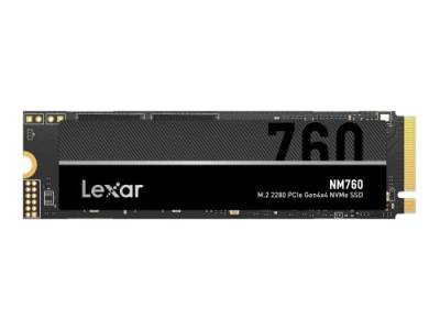 Lexar NM760 512GB SSD M.2 2280 PCIe Gen4x4 NVMe 1.4 Interne SSD Bis zu 5300 MB/s Lesen Bis zu 4000 MB/s Schreiben Internal Solid State Drive für PS5 PC Laptop Gamer Profis (LNM760X512G-RNNNG) Schwarz von Lexar