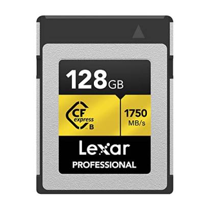 Lexar Professional GOLD-Serie CFexpress Karte 128GB, Typ B CF Karte, bis zu 1750 MB/s Lesen, Nehmen Sie PCIe 3.0 und NVMe, Speicherkarte für professionelle Fotografen, Videofilmer (LCXEXPR128G-RNENG) von Lexar