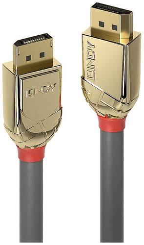 LINDY Anschlusskabel DisplayPort Stecker, DisplayPort Stecker 0.50m Gold, Grau 36290 DisplayPort-Kab von Lindy