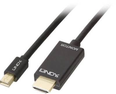 LINDY Mini-DisplayPort / HDMI Adapterkabel Mini DisplayPort Stecker, HDMI-A Stecker 1.00m Schwarz 36 von Lindy