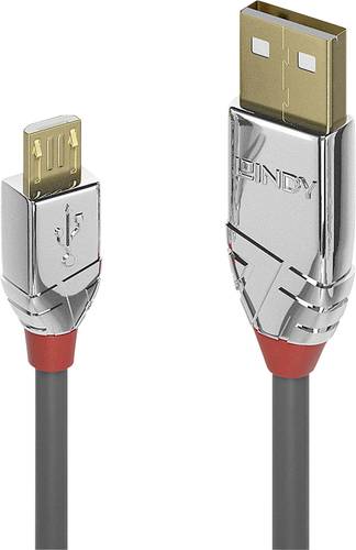 LINDY USB-Kabel USB 2.0 USB-A Stecker, USB-Micro-B Stecker 1.00m Grau 36651 von Lindy