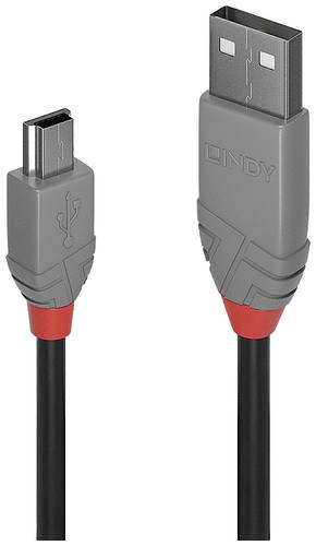 LINDY USB-Kabel USB 2.0 USB-A Stecker, USB-Mini-B Stecker 0.20m Schwarz 36720 von Lindy