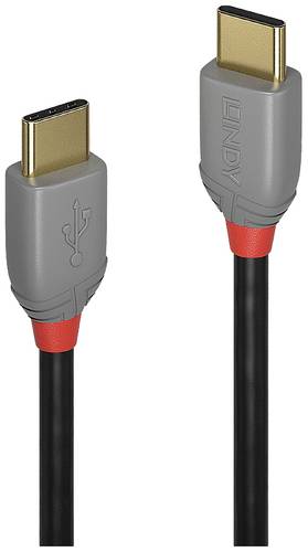 LINDY USB-Kabel USB 2.0 USB-C® Stecker, USB-C® Stecker 1.00m Schwarz, Grau 36871 von Lindy