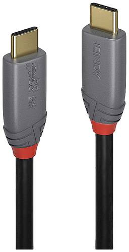 LINDY USB-Kabel USB 3.2 Gen2x2 USB-C® Stecker, USB-C® Stecker 0.50m Schwarz, Grau 36900 von Lindy