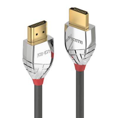 Lindy Cromo Line Standard - HDMI mit Ethernetkabel - HDMI (M) bis HDMI (M) - 10,0m - Dreifachisolierung - grauer Knickschutz - 4K Unterstützung (37876) von Lindy