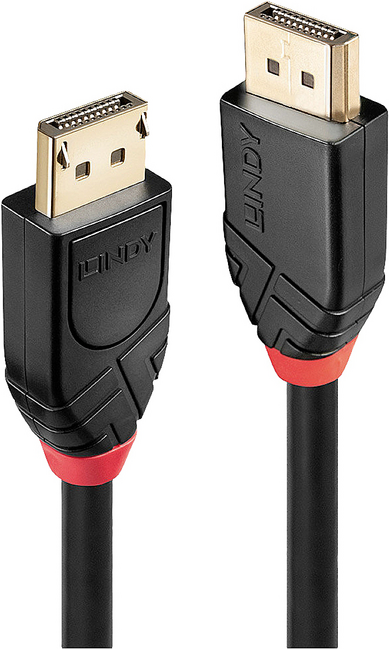 Lindy - DisplayPort-Kabel - DisplayPort (M) bis DisplayPort (M) - DisplayPort 1,2 - 15,0m - rund, 4K Unterstützung, aktiv - Schwarz (41079) von Lindy