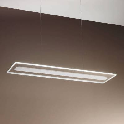 LED-Hängeleuchte Antille, Glas, rechteckig, weiß von Linea Light