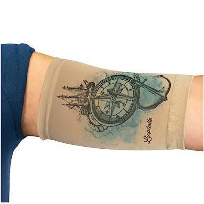 Linphelle Picc Line Mikrofaser Coverpicc - Armkatheter-Abdeckband aus atmungsaktivem Design-Gewebe, Arm Sleeve ideal für PICCs, Blutzuckermessgerät und Tattoo-Abdeckung, Kompass, Größe XL von Linphelle