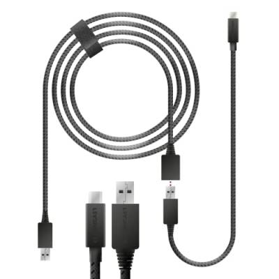 Lioncast Ladekabel Xbox / PS5, 3,5m + 0,5m Schnell-Ladekabel für Xbox Series S (XSS)/ Xbox Series X (XSX) & Sony PlayStation 5, PS 5 Controllerkabel für Dualsense, mit Nylonmantel (Knickschutz) von Lioncast